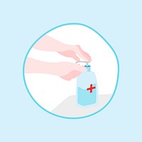 Disinfecting hands with sanitizer gel illustration