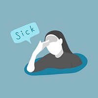Woman feeling sick with a headache vector