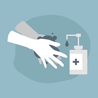 Disinfecting hands with sanitizer gel anti Corona virus vector