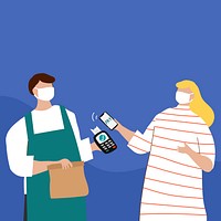 Contactless payment during covid-19 outbreak vector