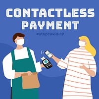 Contactless payment during covid-19 outbreak template vector