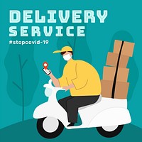 Delivery service during coronavirus outbreak vector