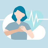 Woman having a heart problem vector