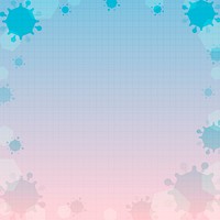 Pink and blue coronavirus framed background vector