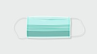 Disposable green surgical mask covid-19 awareness vector
