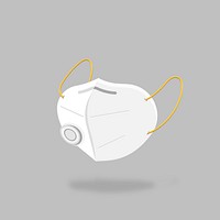 White respirator mask covid-19 awareness vector