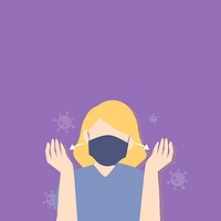 Woman wearing a mask covid-19 awareness vector