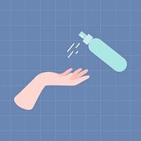 Hand using alcohol sanitary spray coronavirus prevention vector