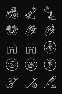 Medical and healthcare covid 19 icon set element vector