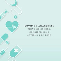 Covid-19 awareness information card vector