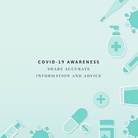 Covid-19 awareness information card vector