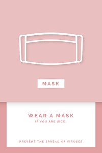 Wear a mask coronavirus awareness message vector