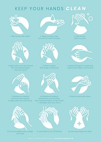 Keep your hands clean coronavirus protection template vector