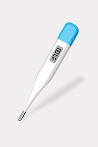 Digital Thermometer showing 37.00 Celsius healthy temperature for COVID-19 element vector