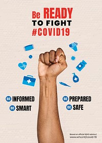 Be ready to fight Covid-19 template vector