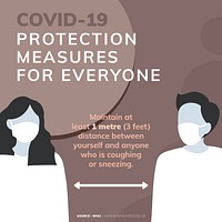 Covid-19 protectin measures coronavirus awareness message vector