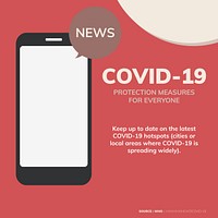 Covid-19 protection measures coronavirus awareness message vector