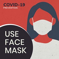 Covid-19 prevention use face mask social ad vector