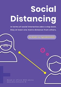 Coronavirus social distancing poster vector