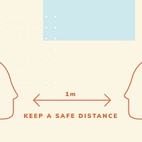 Keep a safe distance to prevent coronavirus social distancing awareness template vector