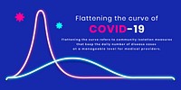 Flattening the curve of covid-19 banner vector