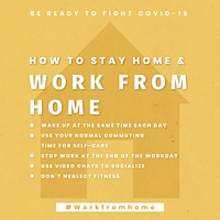 How stay at home and work from home template vector