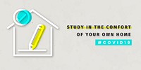 Study in the comfort of your own home during coronavirus outbreak template vector
