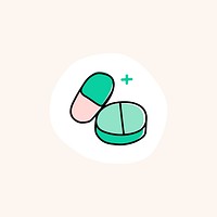 Medicine capsule and pill icon vector