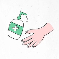 Cleaning hands with an alcohol-based solution character vector