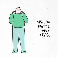 Spread facts, not fear coronavirus pandemic social template vector