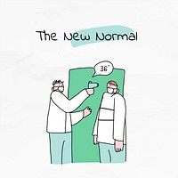 COVID-19 new normal psd lifestyle cute doodle social media post