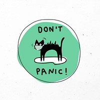 Don&#39;t panic! psd new normal lifestyle doodle sticker