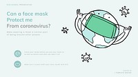 COVID-19 face mask info template vector new normal presentation doodle illustration