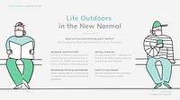 COVID-19 life outdoors template vector new normal presentation doodle illustration