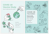 COVID-19 poster template psd style set