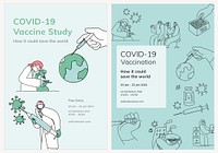 COVID-19 poster template vector style set