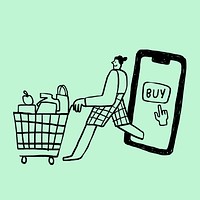 Online shopping during coronavirus pandemic element vector