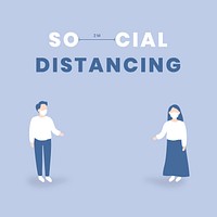 Social distancing and covid-9 awareness vector