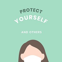 Protect yourself covid-9 awareness vector