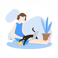 Stay home with your pet covid-9 awareness vector