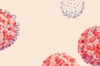 Red halftone coronavirus background vector