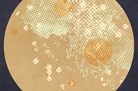 Coronavirus cells under microscope background illustration