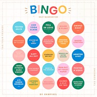 Self quarantine social media story bingo challenge vector
