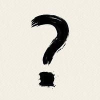 Question mark sign brush stroke PSD typography 