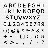 Alphabet,Numbers,Symbols brush stroke hand drawn font style set