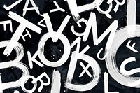 Mixed letters grunge hand drawn font style set