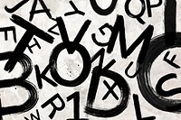 Mixed Alphabet,Numbers,Symbols brush stroke hand drawn font style set