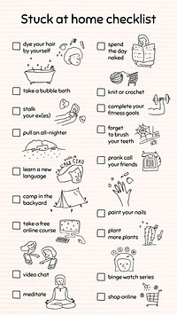 Stuck at home checklist vector