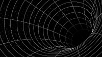 3D Grid wormhole illusion design element vector