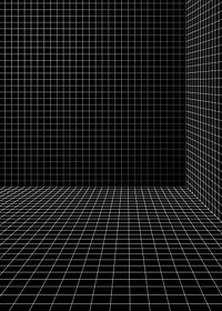 3D wireframe grid room background vector